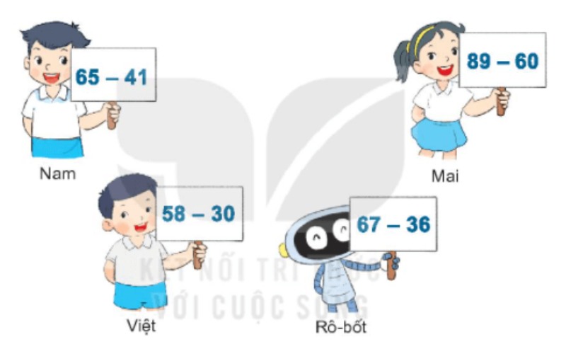 cách Giải SGK toán lớp 1 Tập 2 bài 32 Phép trừ số có hai chữ số với số có hai chữ số kết nối tri thức trang 58